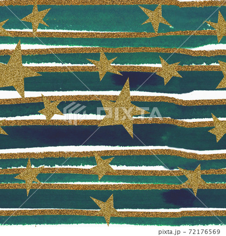 Pattern with stars on background watercolor green Pattern with stars on background watercolor green 72176569