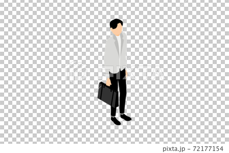 Businessman isometric standing with a bag 72177154
