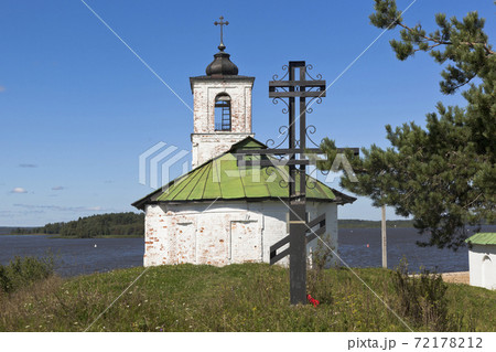 Worship cross near Vvedensky church in the village of Goritsy Vologda region 72178212