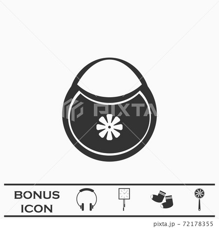 Baby bib icon flat. Baby bib icon flat. 72178355