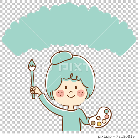 Woman with brush and palette 72180819