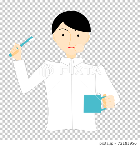 白シャツ姿で口に水を含んだ男性 白シャツ姿で口に水を含んだ男性 72183950
