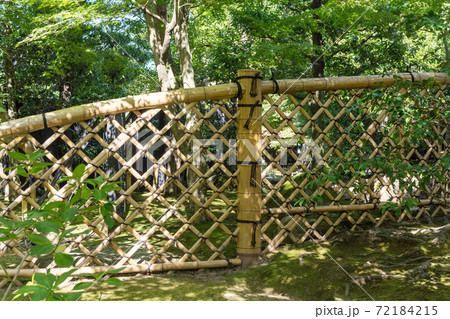 光悦寺垣のある光差す日本庭園 光悦寺垣のある光差す日本庭園 72184215