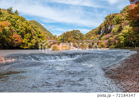 【吹割の滝と紅葉と吊り橋】 【吹割の滝と紅葉と吊り橋】 72184347
