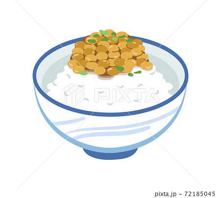 納豆ごはんのイラストのイラスト素材