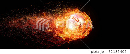 燃える炎の野球ボールのイラスト素材