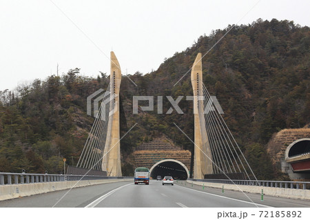 近江大鳥橋 新名神高速道路 滋賀県甲賀市 の写真素材