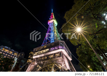 愛知県　名古屋テレビ塔　久屋大通公園　夜景 72186121
