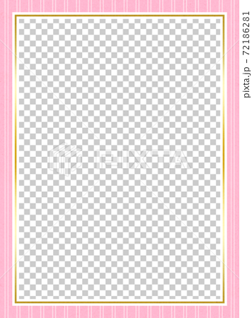 フレーム素材 ピンク ストライプ シンプル 飾り罫のイラスト素材