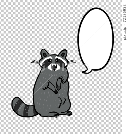 Illustration of a raccoon with a balloon Illustration of a raccoon with a balloon 72186958