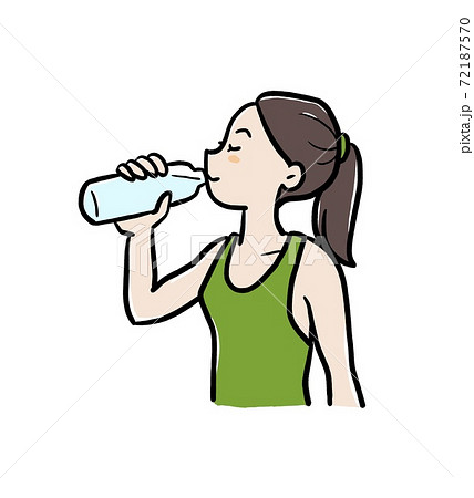 水を飲む人のイラストのイラスト素材