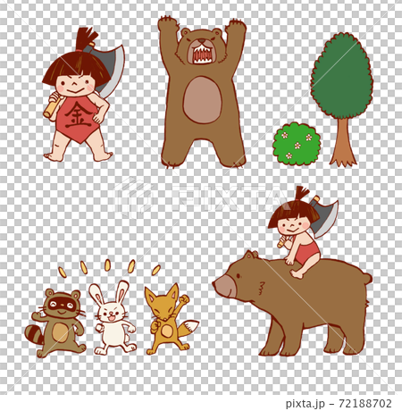 金太郎的插畫故事設置了淡淡的陰影 72188702