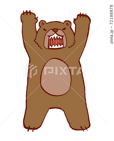 襲いかかるクマのイラスト淡い色合いのイラスト素材