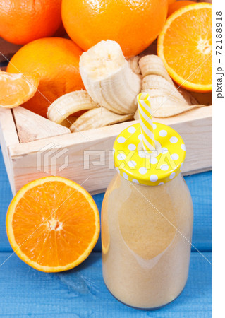 Smoothie from citrus fruits containing minerals. Dieting, slimming and refreshing snack for summer 72188918