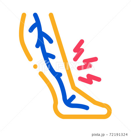leg pain varicose disease color icon vector illustration leg pain varicose disease color icon vector illustration 72191324