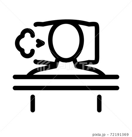 sleeping and cough in bed black icon vector illustration 72191369