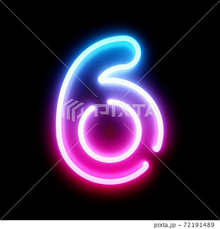 3D Rendering Bleu and Pink Neon Lights Font on dark background 72191489
