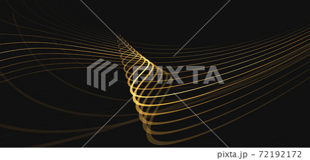 Abstract dynamic 3d background of golden lines curving in the dark space, digital wallpaper backdrop 72192172