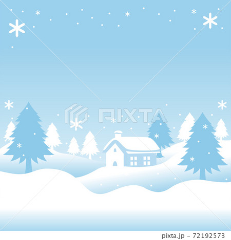 冬 雪 家 風景 背景 コピースペース イラストのイラスト素材