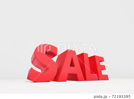 割引セールを表す赤い立体テキスト 割引セールを表す赤い立体テキスト 72193395