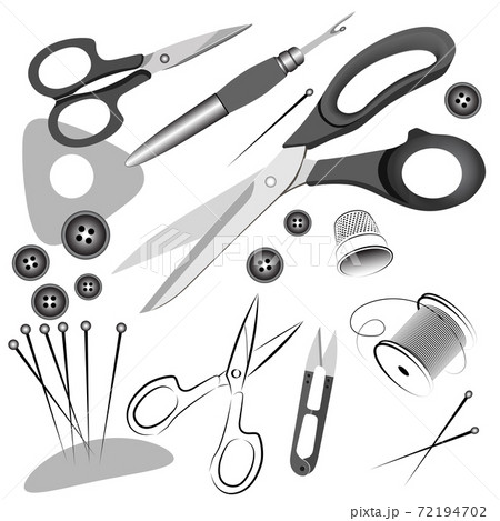 Sewing and needlework kit in black and gray color Sewing and needlework kit in black and gray color 72194702