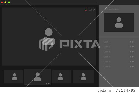 Video conference user interface, video conference calls window overlay 72194795