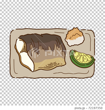 サバの塩焼きのイラスト サバの塩焼きのイラスト 72197350
