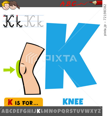 letter K from alphabet with cartoon knee body part letter K from alphabet with cartoon knee body part 72198382