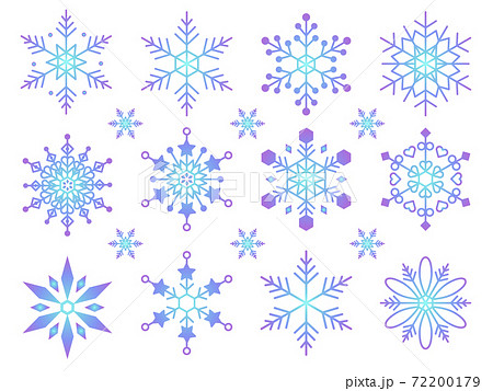 雪の結晶イラストセットのイラスト素材