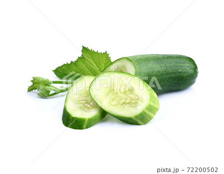 Cucumber and slices isolated on a white background 72200502