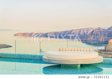 Pool and view of Santorini caldera Pool and view of Santorini caldera 72201131