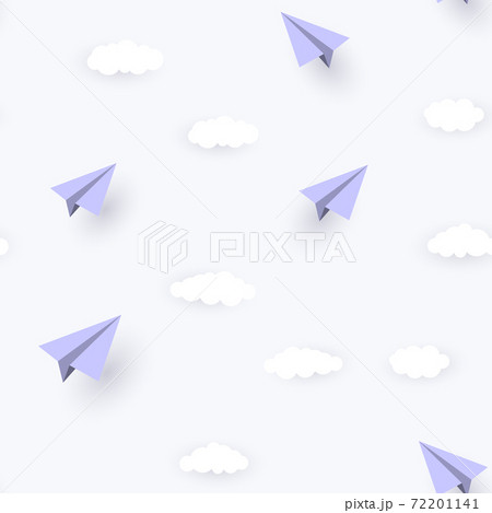 Paper Airplane and Clouds Seamless Pattern Background Vector Illustration Paper Airplane and Clouds Seamless Pattern Background Vector Illustration 72201141