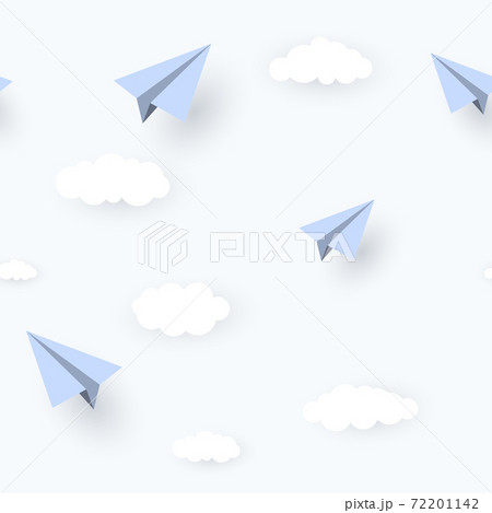 Paper Airplane and Clouds Seamless Pattern Background Vector Illustration Paper Airplane and Clouds Seamless Pattern Background Vector Illustration 72201142