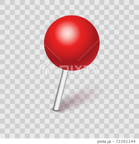 Plastic pushpin; pin with shadow isolated on transparent background. Vector Illustration Plastic pushpin; pin with shadow isolated on transparent background. Vector Illustration 72201144