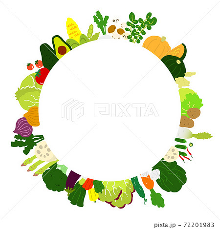 野菜の手描きイラストフレームのイラスト素材 7219