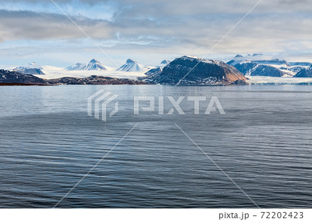 Mountains and glacier in Svalbard islands 72202423