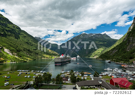 Geiranger at the end of the Sunnylvsfjorden, Norway 72202612