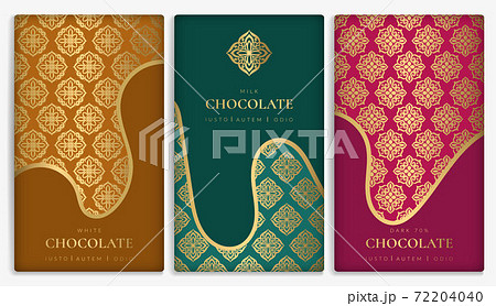Colorful packaging design of chocolate bars.  72204040