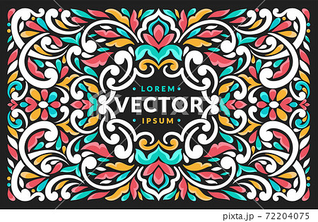 Colorful frame with decorative vector ornament.  72204075