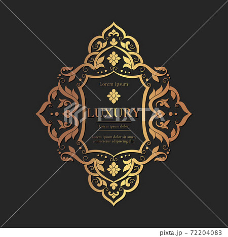 Golden frame with vector ornament. 72204083