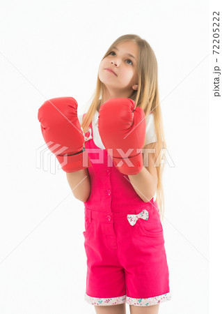 Cute boxer. Child dreams power and victory. Girl Cute boxer. Child dreams power and victory. Girl 72205222