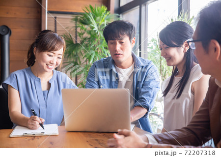 カジュアルな会社のミーティング カジュアルな会社のミーティング 72207318