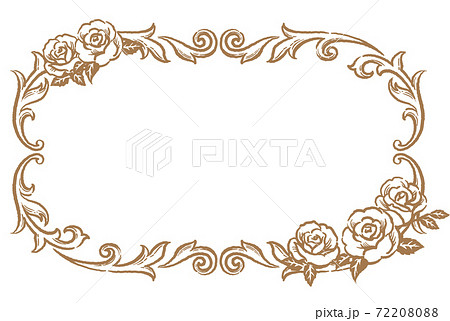 薔薇の花を使ったアンティークな装飾フレーム ベクター素材のイラスト素材 7280