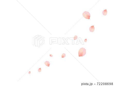 水彩の桜吹雪のイラストのイラスト素材