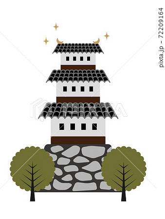 日本の城 イラストのイラスト素材