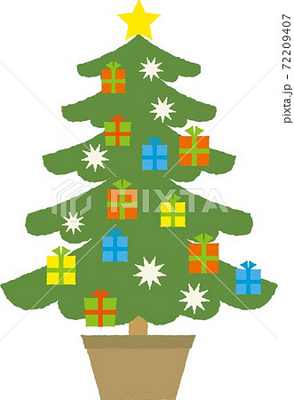 シンプルで可愛い絵本風クリスマスツリー 72209407