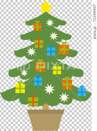 シンプルで可愛い絵本風クリスマスツリー 72209407