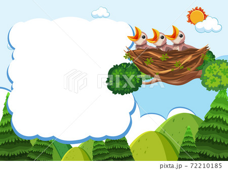 Bird and chicks banner template 72210185