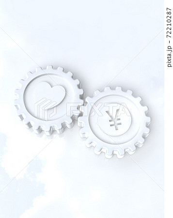 歯車であらわす恋愛とお金のバランス CGイラスト 歯車であらわす恋愛とお金のバランス CGイラスト 72210287