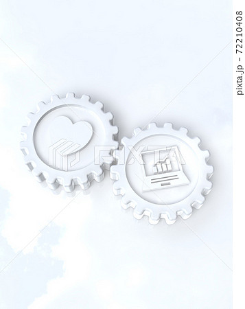 歯車であらわす恋愛と仕事のバランス CGイラスト 歯車であらわす恋愛と仕事のバランス CGイラスト 72210408